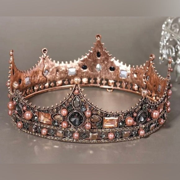 Other - Men’s Vintage Rhinestones Pearl Wedding Crown, Birthday Party, Prom, Husband,Dad
